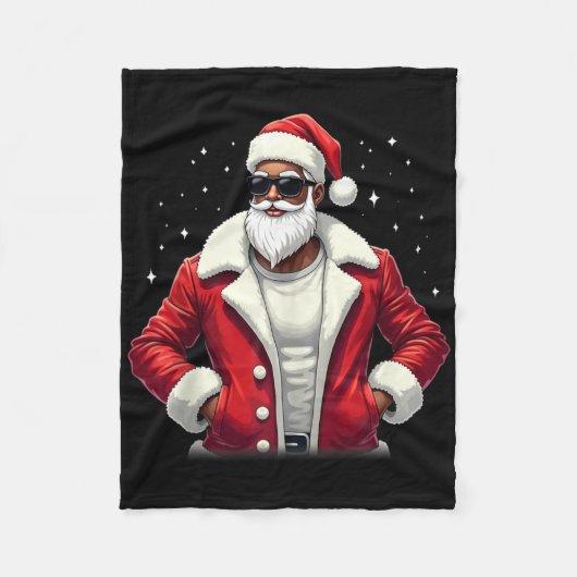 Afrikanischer Weihnachtsmann Pajama Cool Black Fleecedecke (Vorderseite)