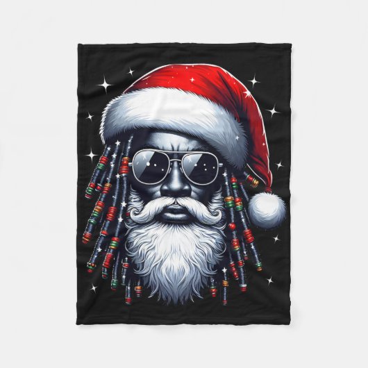 Afrikanischer Weihnachtsmann Pajama Cool Black Fleecedecke (Vorderseite)
