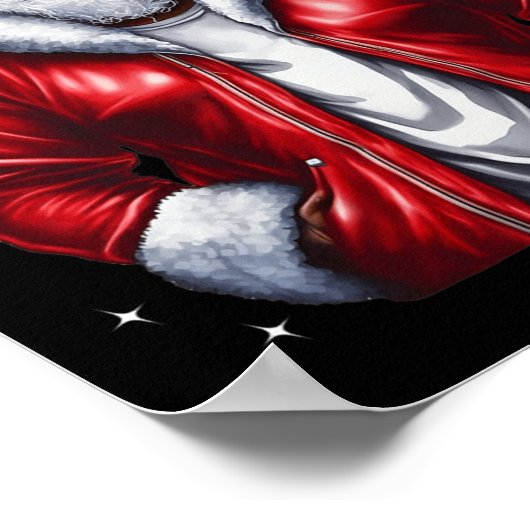 Afrikanischer Weihnachtsmann Pajama Cool Black Poster (Ecke)