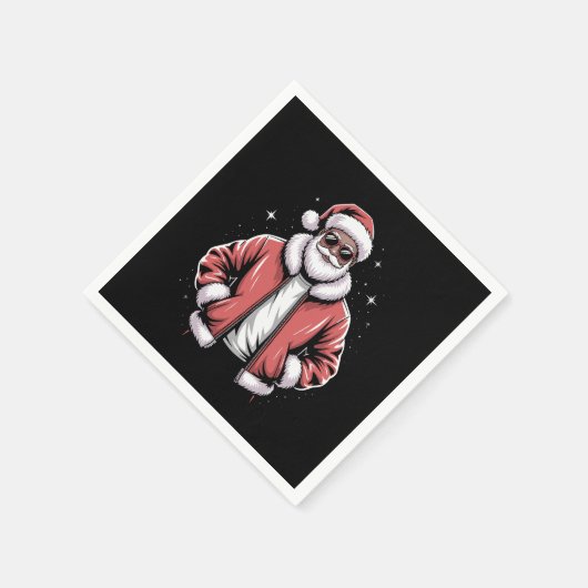 Afrikanischer Weihnachtsmann Pajama Cool Black Serviette (Ecke)