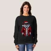 Afrikanischer Weihnachtsmann Pajama Cool Black Sweatshirt (Vorne ganz)