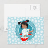 Afrikanischer Wellness-Center Girl Bubbles Türkis  Postkarte (Vorne/Hinten)