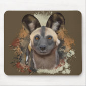 Afrikanischer Wilder Hund Erde Tones Wildlife Mousepad (Vorne)