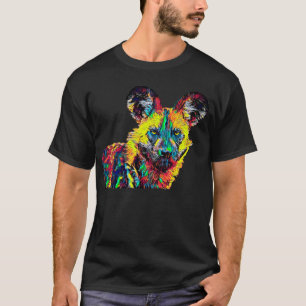 Afrikanischer wilder Hundefarbiger Entwurf T-Shirt