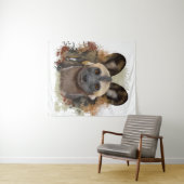 Afrikanischer Wildhund | Abstrakter Paint-Spritzer Wandteppich (Beispiel (Horizontal))
