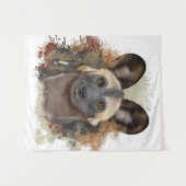 Afrikanischer Wildhund | Abstrakter Paint-Spritzer Wandteppich (Vorderseite (Horizontal))
