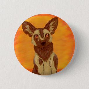 Afrikanischer Wildhund Button