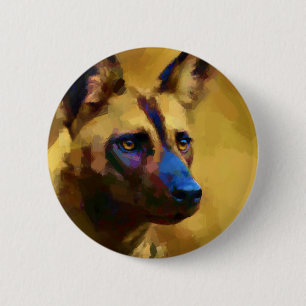 Afrikanischer Wildhund Button