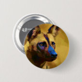 Afrikanischer Wildhund Button (Vorne & Hinten)