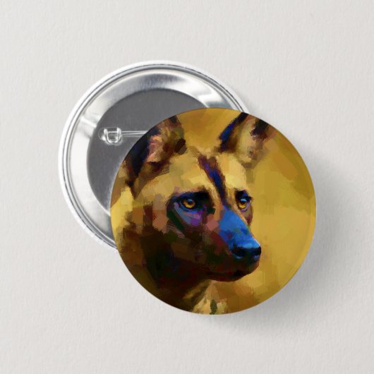 Afrikanischer Wildhund Button (Vorne & Hinten)