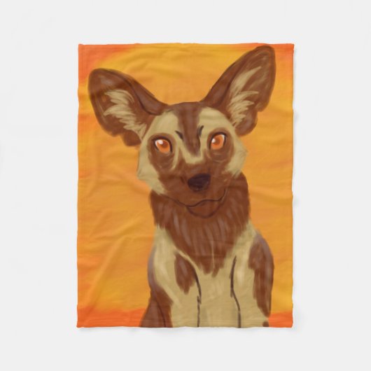 Afrikanischer Wildhund Fleecedecke (Vorderseite)