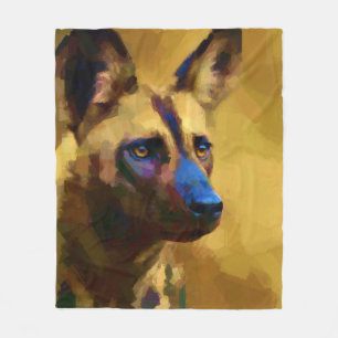 Afrikanischer Wildhund Fleecedecke