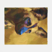 Afrikanischer Wildhund Fleecedecke (Vorderseite (Horizontal))