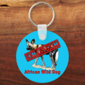 Afrikanischer Wildhund gefährdete tierische Erzeug Schlüsselanhänger (Vorderseite)