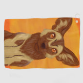 Afrikanischer Wildhund Golfhandtuch (Horizontal)