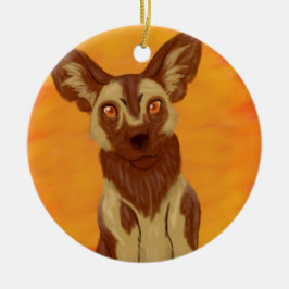 Afrikanischer Wildhund Keramik Ornament