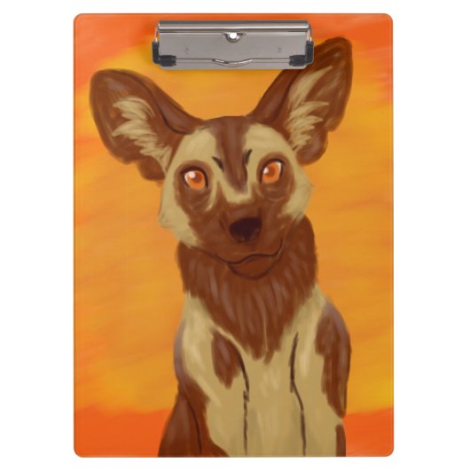 Afrikanischer Wildhund Klemmbrett (Vorderseite)