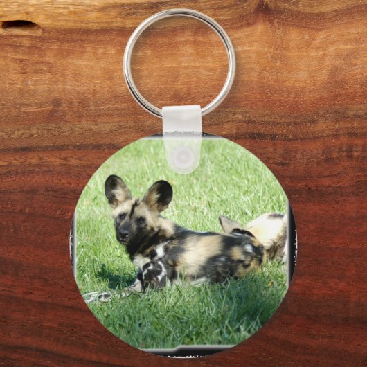 Afrikanischer Wildhund Schlüsselanhänger (Vorderseite)