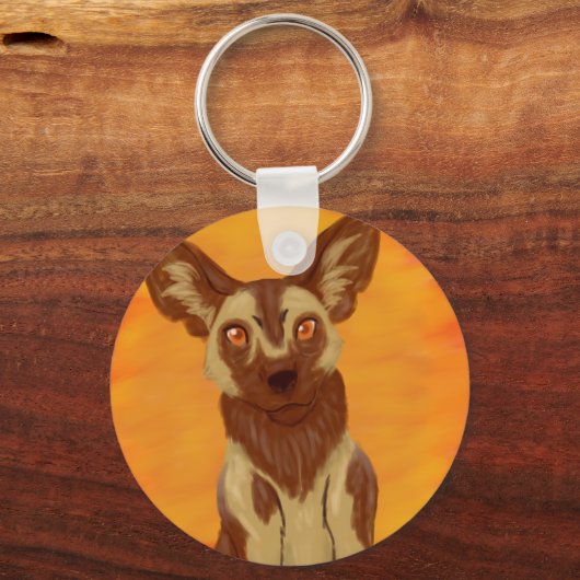 Afrikanischer Wildhund Schlüsselanhänger (Vorderseite)