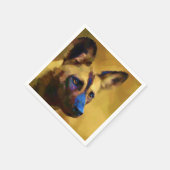 Afrikanischer Wildhund Serviette (Ecke)