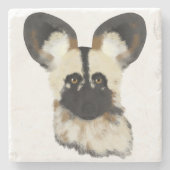 Afrikanischer Wildhund Steinuntersetzer (Vorderseite)