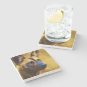 Afrikanischer Wildhund Steinuntersetzer (Seitenansicht)