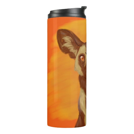 Afrikanischer Wildhund Thermosbecher (Nach links gedreht)