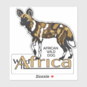 Afrikanischer Wildhund. Wild Afrika Aufkleber (Blatt)