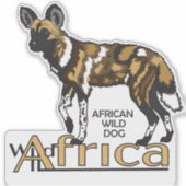 Afrikanischer Wildhund. Wild Afrika Aufkleber (Vorderseite)