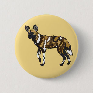 Afrikanischer Wildhund. Wild Afrika Button
