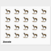 Afrikanischer Wildhund. Wild Afrika Runder Aufkleber (Blatt)