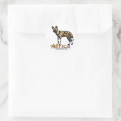 Afrikanischer Wildhund. Wild Afrika Runder Aufkleber (Tasche)