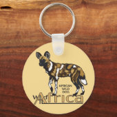 Afrikanischer Wildhund. Wild Afrika Schlüsselanhänger (Vorderseite)