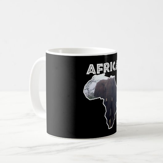 Afrikanischer Wildtierkontinent Weißer Elefantenne Kaffeetasse (Vorderseite Links)
