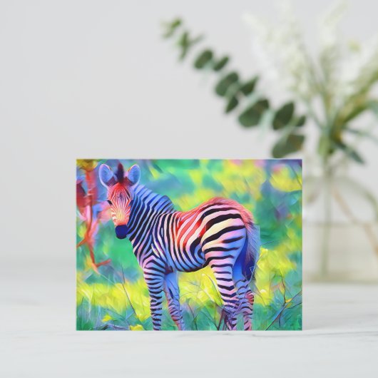 Afrikanischer Zebra Postkarte (Stehend Vorderseite)