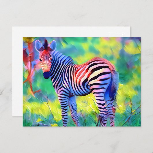 Afrikanischer Zebra Postkarte (Vorne/Hinten)
