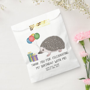 Afrikanischer Zwergigel mit Geburtstagsballons Geschenktütchen