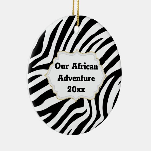 Afrikanisches Abenteuer DIY Foto Jahr Zebrastreife Keramik Ornament (Rechts)