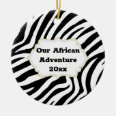 Afrikanisches Abenteuer DIY Foto Jahr Zebrastreife Keramik Ornament (Vorne)