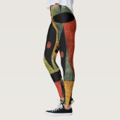 Afrikanisches Abstrakt Brown Black Leggings (Links)