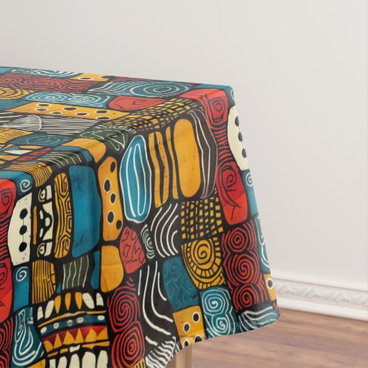Afrikanisches Abstraktes Blocktablett Tischdecke (Beispiel)
