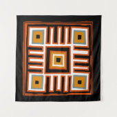 Afrikanisches abstraktes geometrisches Stammesmust Wandteppich (Vorderseite (Horizontal))