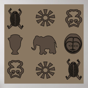 afrikanisches abstraktes Ornament Poster