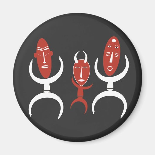 afrikanisches abstraktes Portrait Magnet (Vorne)