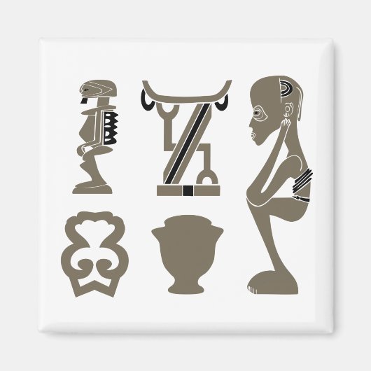 afrikanisches abstraktes Portrait Magnet (Vorne)