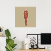 afrikanisches abstraktes Portrait Poster (Heimbüro)