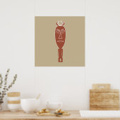 afrikanisches abstraktes Portrait Poster (Küche)
