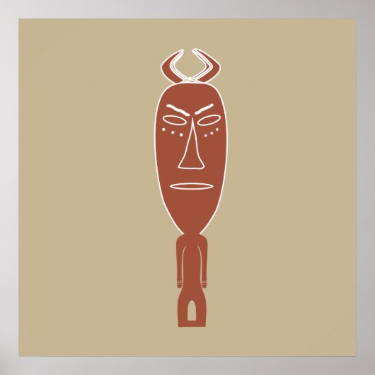 afrikanisches abstraktes Portrait Poster (Vorne)