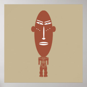 afrikanisches abstraktes Portrait Poster