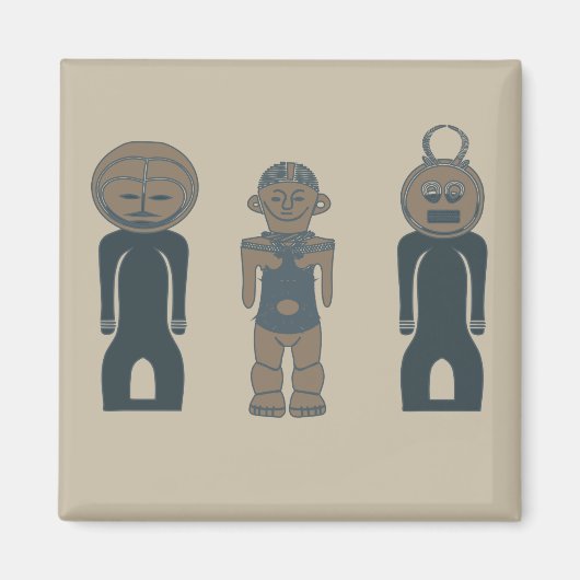 afrikanisches abstraktes Porträtdesign nach Kunst Magnet (Vorne)